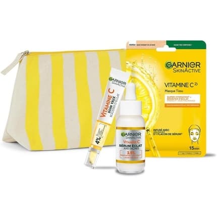 Garnier Skin Active Vitamin C Radiance Facial Routine Kit with Anti-Aging Serum