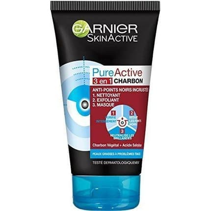 Garnier SkinActive 3-in-1 Charcoal Anti-Blackhead Cleanser 150ml