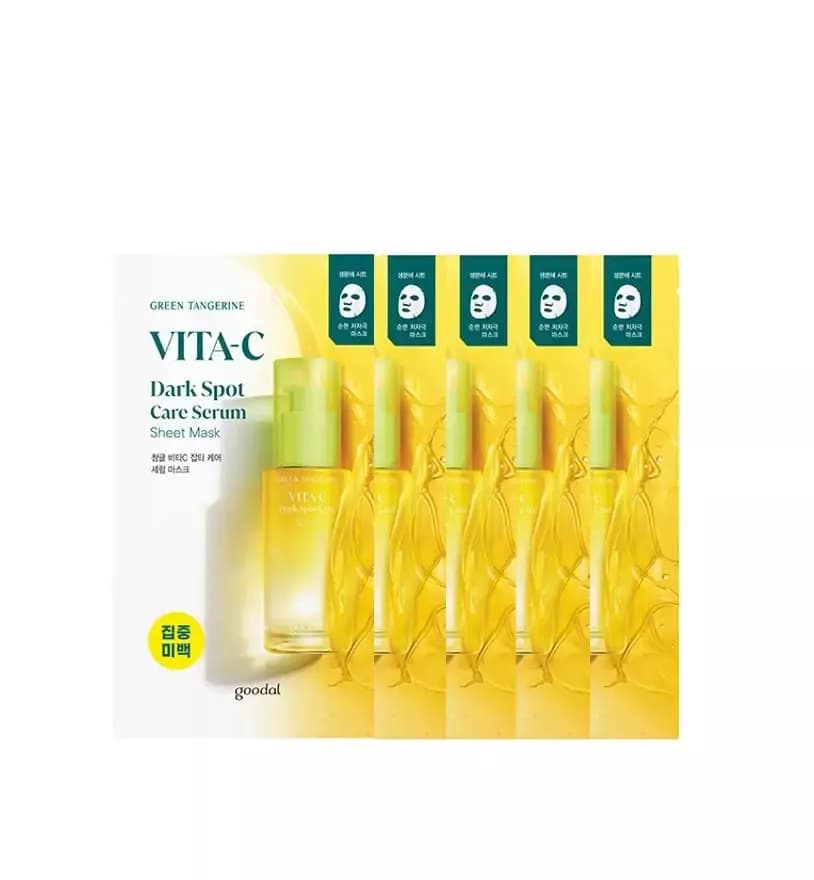 goodal Green Tangerine Vita C Dark Spot Care Serum Mask Alpha 5 Sheets