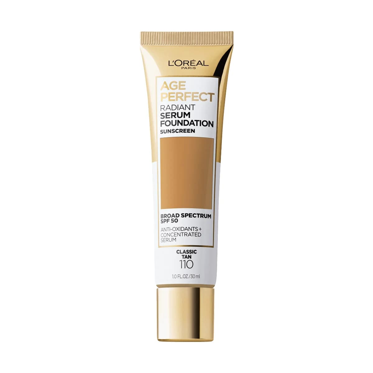 Loreal Paris Age Perfect Makeup Radiant Serum Foundation with SPF 50 -110 Classic Tan