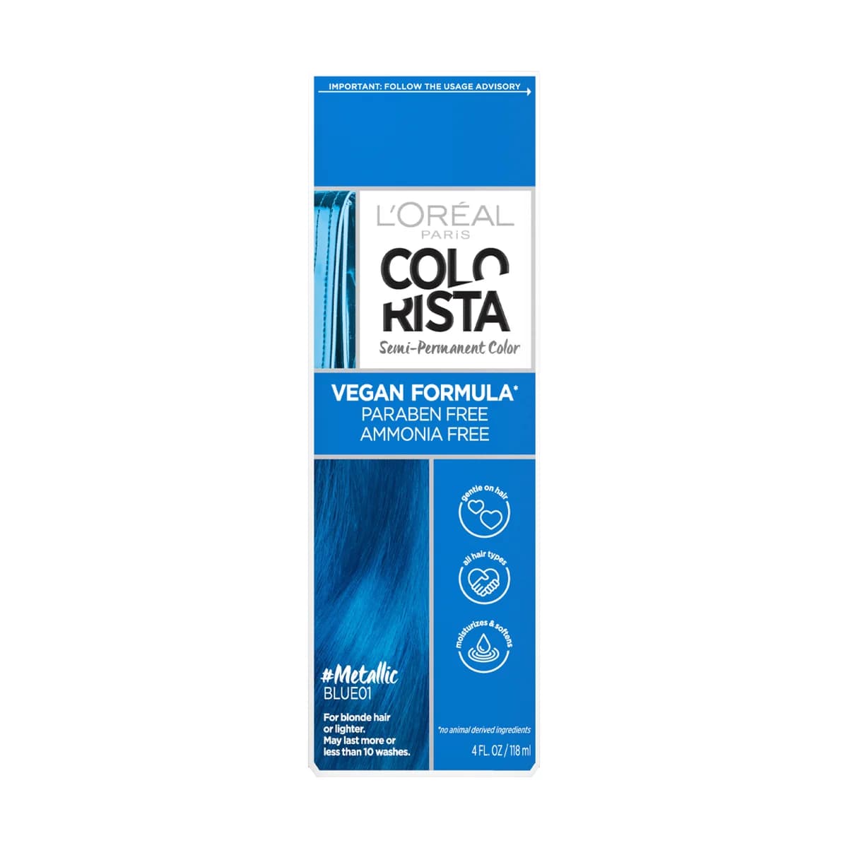 Loreal Paris Colorista Semi-Permanent Hair Color -01 Metallic Blue