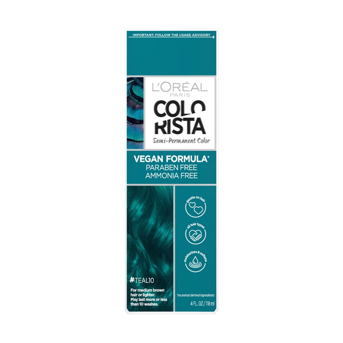 Loreal Paris Colorista Semi-Permanent Hair Color -10 Teal