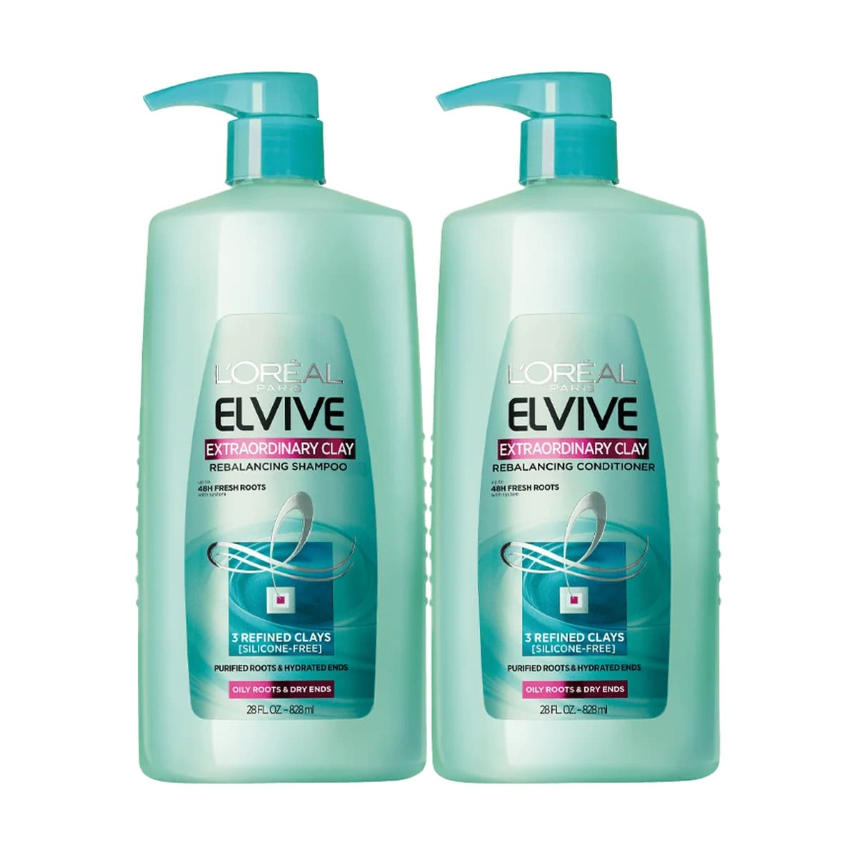 Loreal Paris Elvive Extraordinary Clay Rebalancing Shampoo and Rebalancing Conditioner Set -set