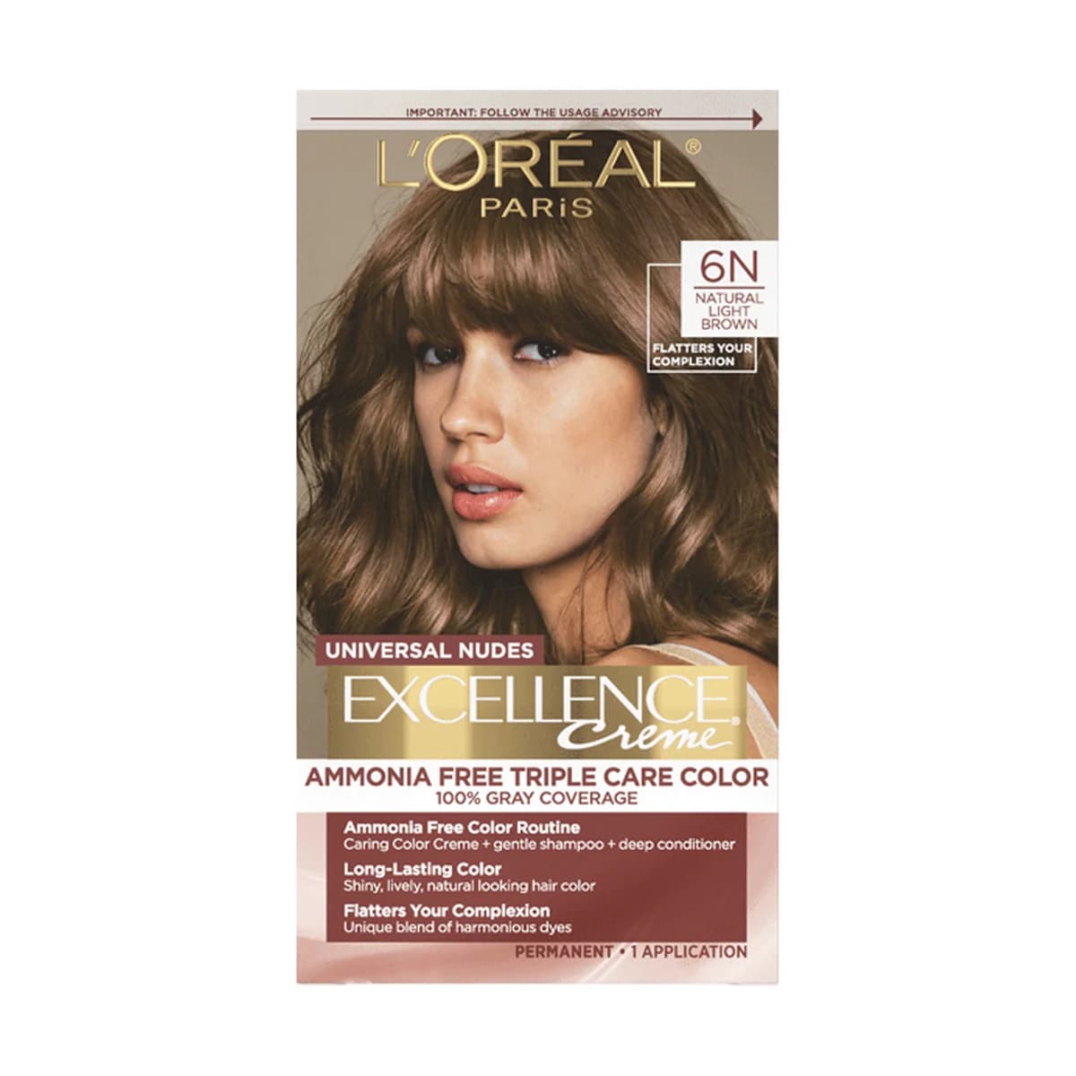 Loreal Paris Excellence Universal Nudes -Natural Light Brown 6N