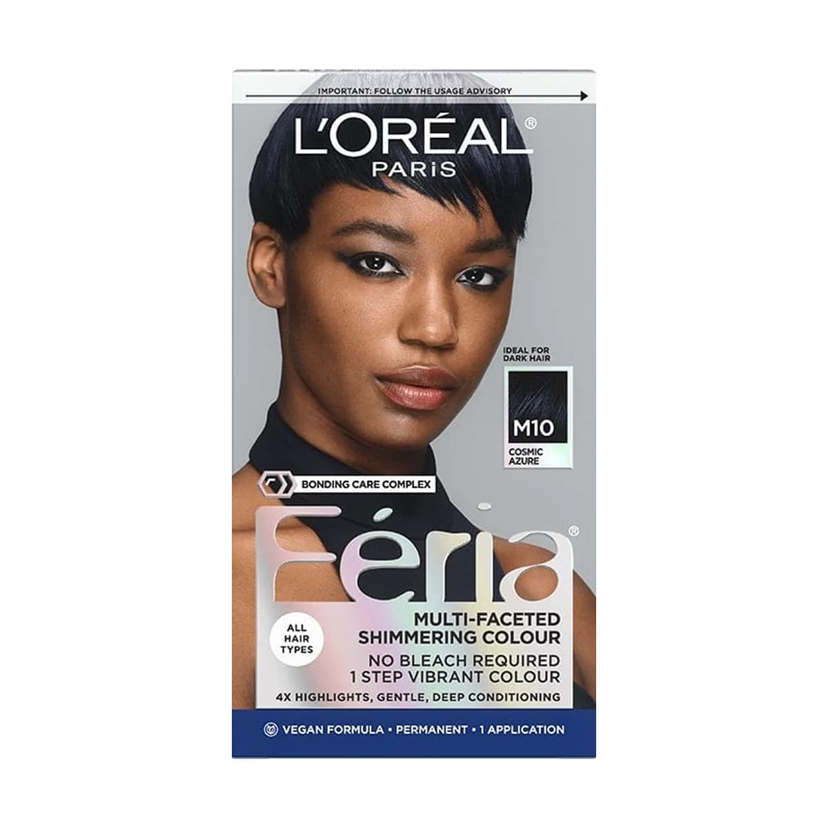 Loreal Paris Feria Midnight Bold Multi-Faceted Permanent Hair Color -M10 Cosmic Azure