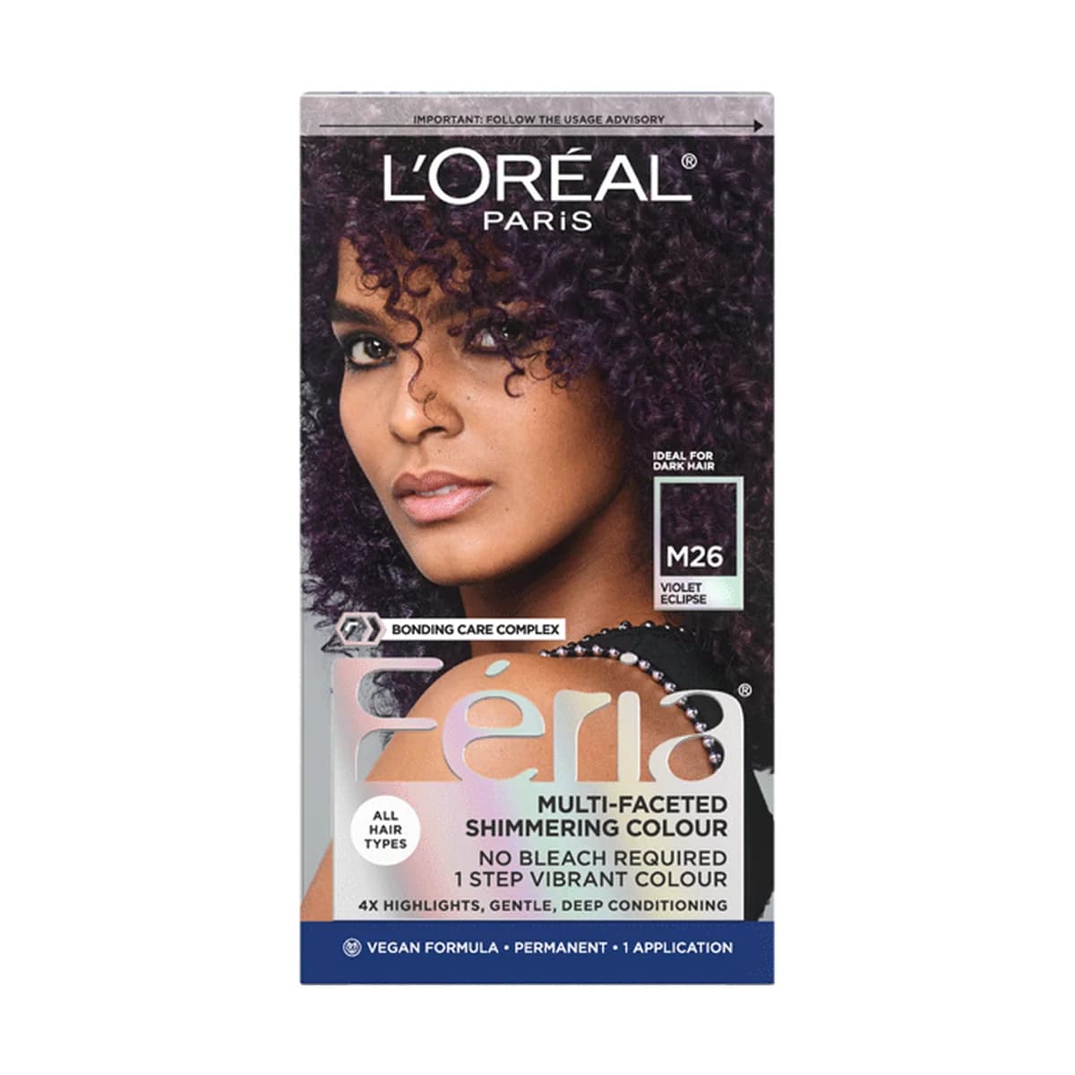 Loreal Paris Feria Midnight Bold Multi-Faceted Permanent Hair Color -M26 Violet Eclipse