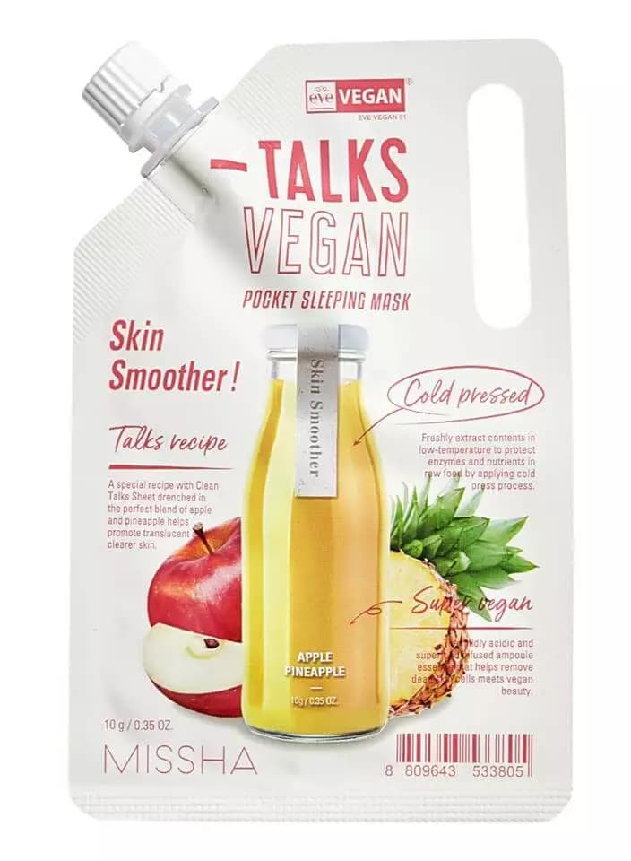 MISSHA Talks Vegan Squeeze Pocket Sleep Pack_Skin Smoother 10g