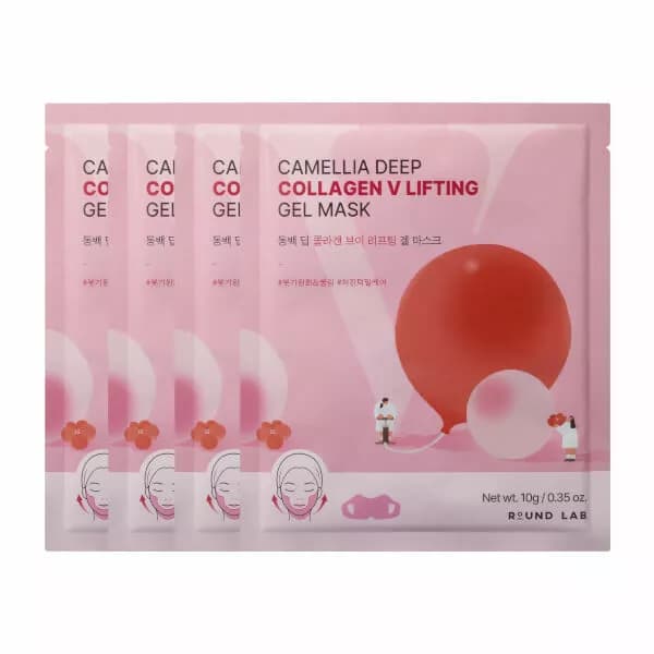 Round Lab Camellia Deep Collagen V Lifting Gel Mask 10g 4Ea